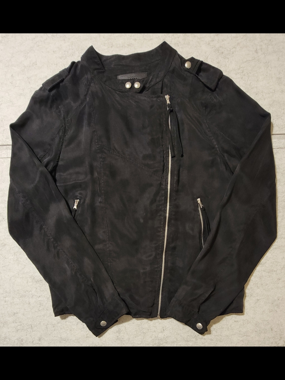 BLANKNYC Black Double Asymmetrical Zip Moto Jacket Medium Cupro Blend